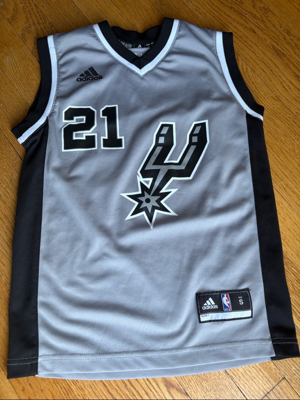 adidas Gray and Black San Antonio Spurs #21 Tim Duncan Basketball Jersey